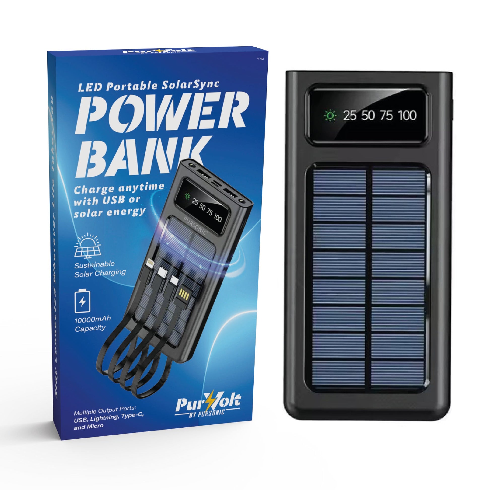 LED Portable Solarsync Power Bank – PoLED Portable Solarsync Power Bank – Power Anytime, Anywherewer Anytime, Anywhere