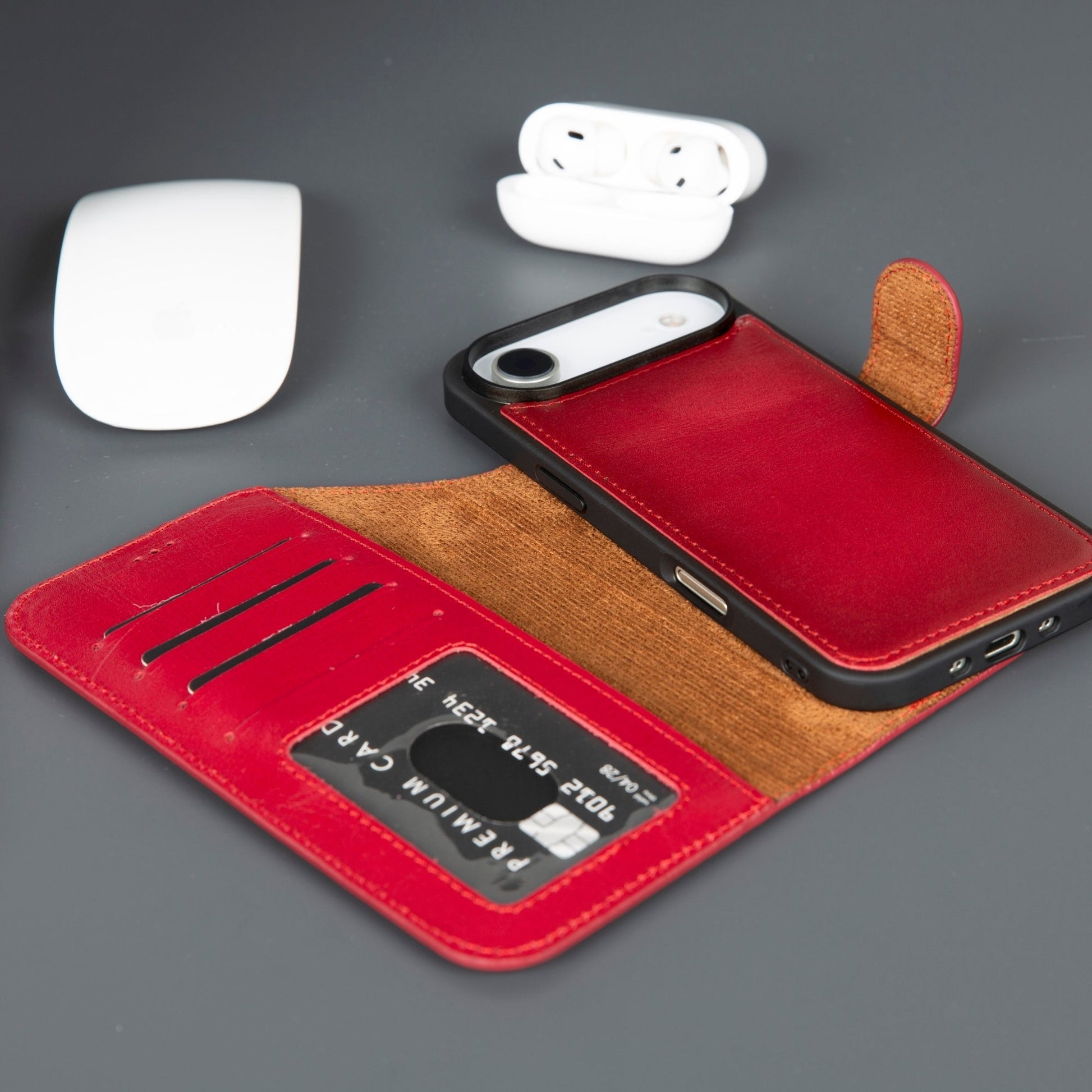 Casper iPhone 17 Air Leather Wallet Case – MagSafe Compatible