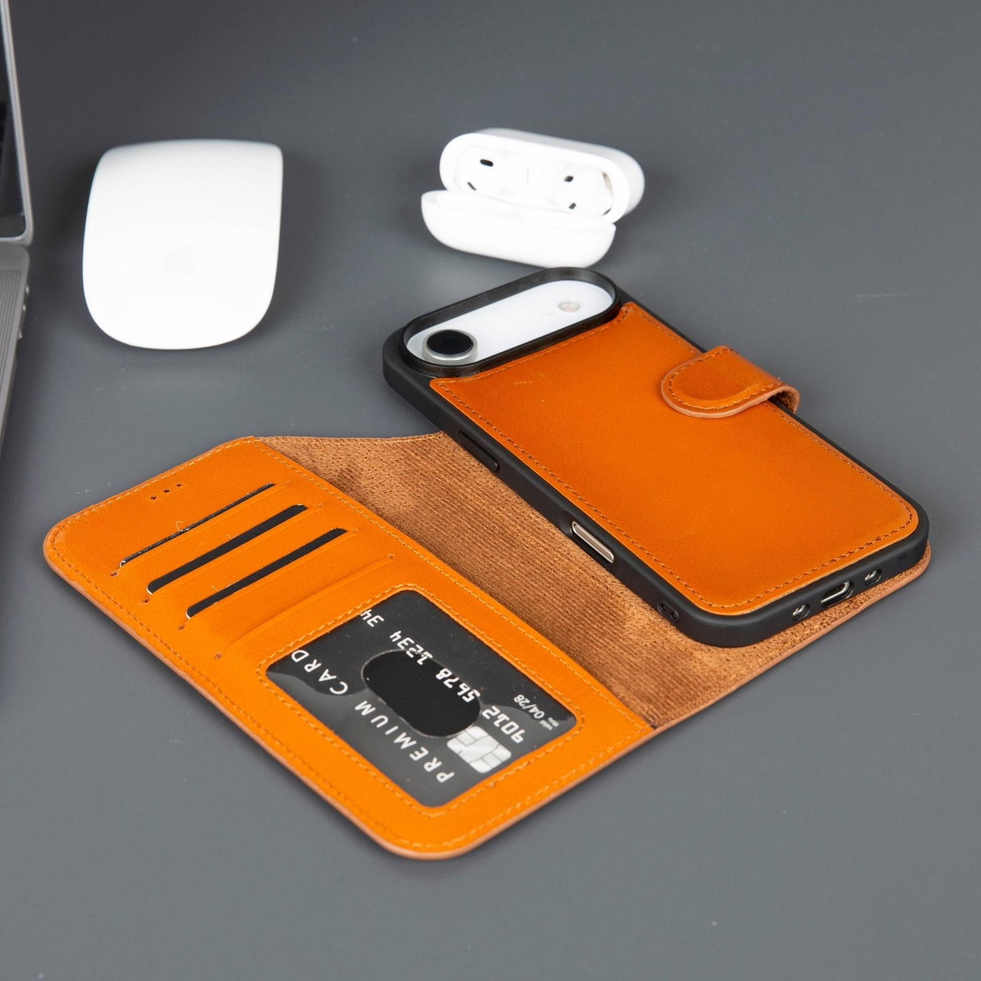 Casper iPhone 17 Air Leather Wallet Case – MagSafe Compatible